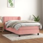 vidaXL Boxspringbett mit Matratze Rosa 90x200 cm Samt vidaXL Boxspringbett mit Matratze Rosa 90x200 cm Samt