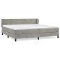 vidaXL Boxspringbett mit Matratze Hellgrau 200x200 cm Samt vidaXL Boxspringbett mit Matratze Hellgrau 200x200 cm Samt