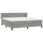 vidaXL Boxspringbett mit Matratze Hellgrau 160x200 cm Samt vidaXL Boxspringbett mit Matratze Hellgrau 160x200 cm Samt