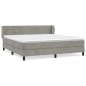 vidaXL Boxspringbett mit Matratze Hellgrau 180x200 cm Samt vidaXL Boxspringbett mit Matratze Hellgrau 180x200 cm Samt