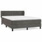 vidaXL Boxspringbett mit Matratze Dunkelgrau 140x200 cm Samt vidaXL Boxspringbett mit Matratze Dunkelgrau 140x200 cm Samt