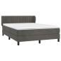 vidaXL Boxspringbett mit Matratze Dunkelgrau 140x200 cm Samt vidaXL Boxspringbett mit Matratze Dunkelgrau 140x200 cm Samt