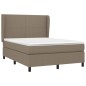 vidaXL Boxspringbett mit Matratze Taupe 140x190 cm Stoff vidaXL Boxspringbett mit Matratze Taupe 140x190 cm Stoff