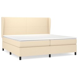 vidaXL Boxspringbett mit Matratze Creme 200x200 cm Stoff