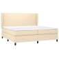 vidaXL Boxspringbett mit Matratze Creme 200x200 cm Stoff vidaXL Boxspringbett mit Matratze Creme 200x200 cm Stoff