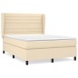 vidaXL Boxspringbett mit Matratze Creme 140x190 cm Stoff vidaXL Boxspringbett mit Matratze Creme 140x190 cm Stoff