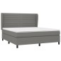 vidaXL Boxspringbett mit Matratze Dunkelgrau 160x200 cm Stoff vidaXL Boxspringbett mit Matratze Dunkelgrau 160x200 cm Stoff