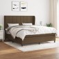 vidaXL Boxspringbett mit Matratze Dunkelbraun 180x200 cm Stoff vidaXL Boxspringbett mit Matratze Dunkelbraun 180x200 cm Stoff