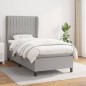 vidaXL Boxspringbett mit Matratze Hellgrau 80x200 cm Stoff vidaXL Boxspringbett mit Matratze Hellgrau 80x200 cm Stoff