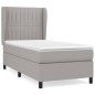 vidaXL Boxspringbett mit Matratze Hellgrau 80x200 cm Stoff vidaXL Boxspringbett mit Matratze Hellgrau 80x200 cm Stoff
