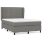 vidaXL Boxspringbett mit Matratze Dunkelgrau 140x200 cm Stoff vidaXL Boxspringbett mit Matratze Dunkelgrau 140x200 cm Stoff