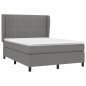 vidaXL Boxspringbett mit Matratze Dunkelgrau 140x200 cm Stoff vidaXL Boxspringbett mit Matratze Dunkelgrau 140x200 cm Stoff