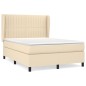 vidaXL Boxspringbett mit Matratze Creme 140x200 cm Stoff vidaXL Boxspringbett mit Matratze Creme 140x200 cm Stoff
