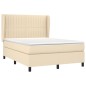 vidaXL Boxspringbett mit Matratze Creme 140x200 cm Stoff vidaXL Boxspringbett mit Matratze Creme 140x200 cm Stoff