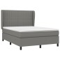 vidaXL Boxspringbett mit Matratze Dunkelgrau 140x190 cm Stoff vidaXL Boxspringbett mit Matratze Dunkelgrau 140x190 cm Stoff