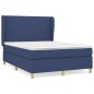 vidaXL Boxspringbett mit Matratze Blau 140x200 cm Stoff vidaXL Boxspringbett mit Matratze Blau 140x200 cm Stoff