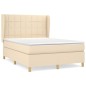 vidaXL Boxspringbett mit Matratze Creme 140x200 cm Stoff vidaXL Boxspringbett mit Matratze Creme 140x200 cm Stoff
