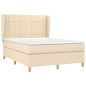vidaXL Boxspringbett mit Matratze Creme 140x200 cm Stoff vidaXL Boxspringbett mit Matratze Creme 140x200 cm Stoff