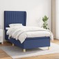 vidaXL Boxspringbett mit Matratze Blau 80x200 cm Stoff vidaXL Boxspringbett mit Matratze Blau 80x200 cm Stoff