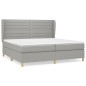 vidaXL Boxspringbett mit Matratze Hellgrau 200x200 cm Stoff vidaXL Boxspringbett mit Matratze Hellgrau 200x200 cm Stoff