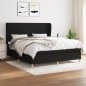 vidaXL Boxspringbett mit Matratze Schwarz 160x200 cm Stoff vidaXL Boxspringbett mit Matratze Schwarz 160x200 cm Stoff