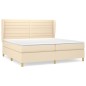 vidaXL Boxspringbett mit Matratze Creme 200x200 cm Stoff vidaXL Boxspringbett mit Matratze Creme 200x200 cm Stoff