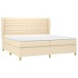 vidaXL Boxspringbett mit Matratze Creme 200x200 cm Stoff vidaXL Boxspringbett mit Matratze Creme 200x200 cm Stoff