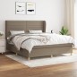 vidaXL Boxspringbett mit Matratze Taupe 160x200 cm Stoff vidaXL Boxspringbett mit Matratze Taupe 160x200 cm Stoff