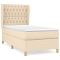 vidaXL Boxspringbett mit Matratze Creme 100x200 cm Stoff vidaXL Boxspringbett mit Matratze Creme 100x200 cm Stoff