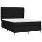 vidaXL Boxspringbett mit Matratze Schwarz 140x200 cm Stoff vidaXL Boxspringbett mit Matratze Schwarz 140x200 cm Stoff