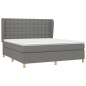 vidaXL Boxspringbett mit Matratze Dunkelgrau 160x200 cm Stoff vidaXL Boxspringbett mit Matratze Dunkelgrau 160x200 cm Stoff