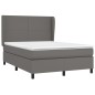 vidaXL Boxspringbett mit Matratze Grau 140x190 cm Kunstleder vidaXL Boxspringbett mit Matratze Grau 140x190 cm Kunstleder