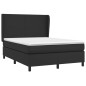 vidaXL Boxspringbett mit Matratze Schwarz 140x200 cm Kunstleder vidaXL Boxspringbett mit Matratze Schwarz 140x200 cm Kunstleder