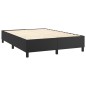 vidaXL Boxspringbett mit Matratze Schwarz 140x200 cm Kunstleder vidaXL Boxspringbett mit Matratze Schwarz 140x200 cm Kunstleder