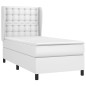 vidaXL Boxspringbett mit Matratze Weiß 90x190 cm Kunstleder vidaXL Boxspringbett mit Matratze Weiß 90x190 cm Kunstleder