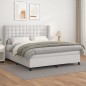 vidaXL Boxspringbett mit Matratze Weiß 180x200 cm Kunstleder vidaXL Boxspringbett mit Matratze Weiß 180x200 cm Kunstleder