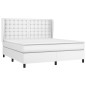 vidaXL Boxspringbett mit Matratze Weiß 180x200 cm Kunstleder vidaXL Boxspringbett mit Matratze Weiß 180x200 cm Kunstleder