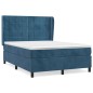 vidaXL Boxspringbett mit Matratze Dunkelblau 140x190 cm Samt vidaXL Boxspringbett mit Matratze Dunkelblau 140x190 cm Samt