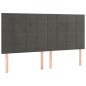 vidaXL Boxspringbett mit Matratze Dunkelgrau 200x200 cm Samt vidaXL Boxspringbett mit Matratze Dunkelgrau 200x200 cm Samt