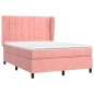 vidaXL Boxspringbett mit Matratze Rosa 140x200 cm Samt vidaXL Boxspringbett mit Matratze Rosa 140x200 cm Samt