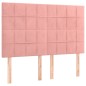 vidaXL Boxspringbett mit Matratze Rosa 140x200 cm Samt vidaXL Boxspringbett mit Matratze Rosa 140x200 cm Samt