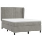vidaXL Boxspringbett mit Matratze Hellgrau 140x190 cm Samt vidaXL Boxspringbett mit Matratze Hellgrau 140x190 cm Samt