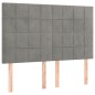 vidaXL Boxspringbett mit Matratze Hellgrau 140x190 cm Samt vidaXL Boxspringbett mit Matratze Hellgrau 140x190 cm Samt