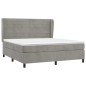 vidaXL Boxspringbett mit Matratze Hellgrau 160x200 cm Samt vidaXL Boxspringbett mit Matratze Hellgrau 160x200 cm Samt