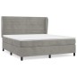 vidaXL Boxspringbett mit Matratze Hellgrau 180x200 cm Samt vidaXL Boxspringbett mit Matratze Hellgrau 180x200 cm Samt