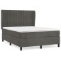 vidaXL Boxspringbett mit Matratze Dunkelgrau 140x190 cm Samt vidaXL Boxspringbett mit Matratze Dunkelgrau 140x190 cm Samt