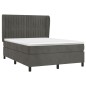 vidaXL Boxspringbett mit Matratze Dunkelgrau 140x190 cm Samt vidaXL Boxspringbett mit Matratze Dunkelgrau 140x190 cm Samt