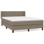 vidaXL Boxspringbett mit Matratze Taupe 140x200 cm Stoff vidaXL Boxspringbett mit Matratze Taupe 140x200 cm Stoff