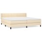 vidaXL Boxspringbett mit Matratze Creme 200x200 cm Stoff vidaXL Boxspringbett mit Matratze Creme 200x200 cm Stoff