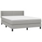 vidaXL Boxspringbett mit Matratze Hellgrau 140x190 cm Stoff vidaXL Boxspringbett mit Matratze Hellgrau 140x190 cm Stoff